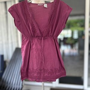 Maurices Plum Embroidered Blouse